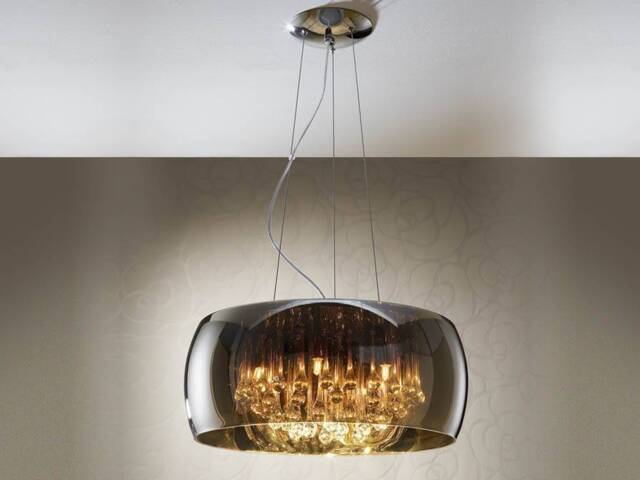 Argos 6 Light Round Crystal Ceiling Pendant Chrome, Mirror, G9 - image 1