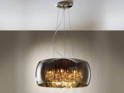 Argos 6 Light Round Crystal Ceiling Pendant Chrome, Mirror, G9
