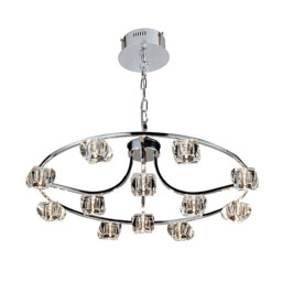 Polana Pendant Round 12 Light G4 Polished Chrome, NOT LED/CFL Compatible - thumbnail 1