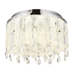 Klunka 38cm Ceiling Light Chrome K5 Crystals LED Dimmable 2700-6000K Remote Control