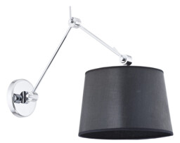 Zakyntos Wall Lamp With Shade Black, Chrome - thumbnail 1