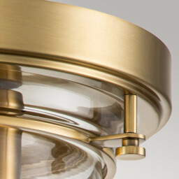 Quoizel Whistling Bowl Semi Flush Ceiling Light Brushed Brass, IP44 - thumbnail 3