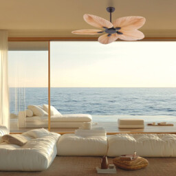 Auralis Ceiling Fan Brown - Natural Palm Leaf Blades - thumbnail 2