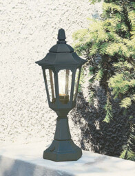 Parish 1 Light Outdoor Pedestal Lantern Black IP44, E27 - thumbnail 2