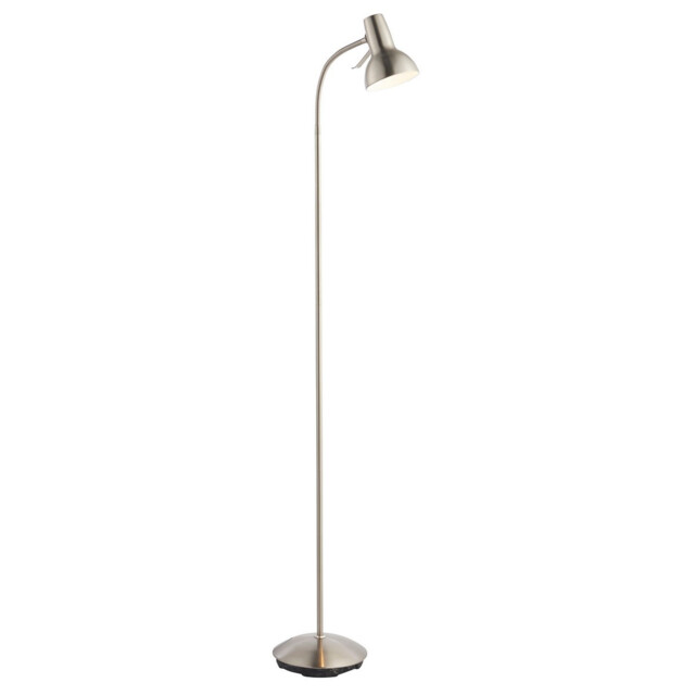 Amalfi LED 1 Light Floor Lamp Satin Nickel, Gloss White Paint, GU10