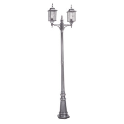 Wexford 2 Light Outdoor Lamp Post Black Silver IP43, E27 - thumbnail 1