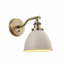 Franklin 1 Light Dome Wall Satin Taupe, Antique Brass Plate, E14