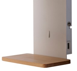 Nordica Wall Light with USB Socket, 1x23W E27, White, Beech with White Shade - thumbnail 3
