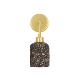 Osier Wall Light Black Clay, Satin Brass - thumbnail 1