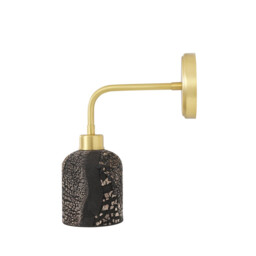 Osier Wall Light Black Clay, Satin Brass - thumbnail 3