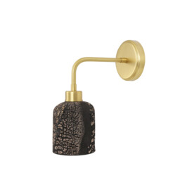 Osier Wall Light Black Clay, Satin Brass - thumbnail 2