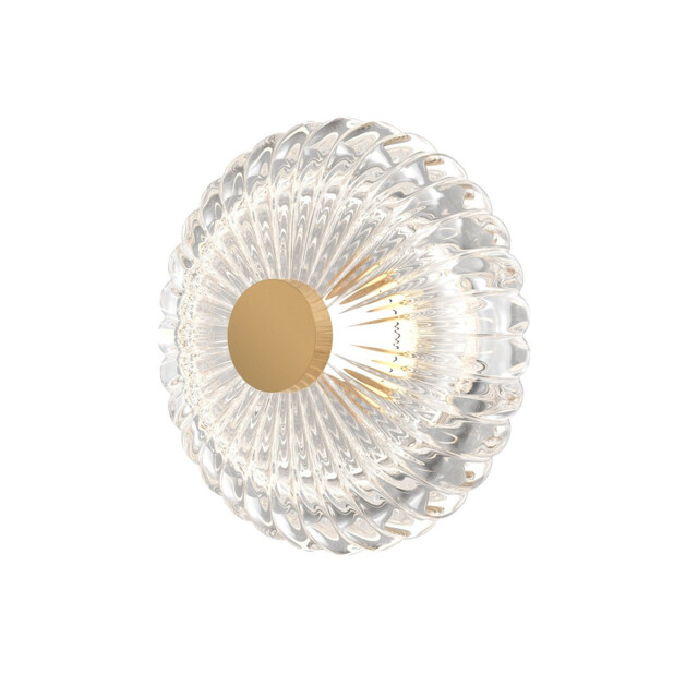 Amulet Round Modern 18cm Wall Lamp Gold 3000K 90lm Glass Shade - image 1