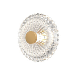 Amulet Round Modern 18cm Wall Lamp Gold 3000K 90lm Glass Shade