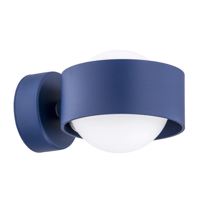 Massimo Plus Outdoor Globe Wall Lamp Opal Matt, Navy Blue Structure IP44 - image 1
