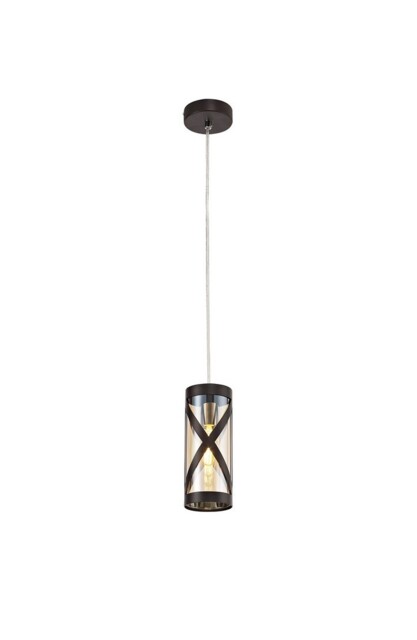 Burlington 1 Light Ceiling Pendant E14, Oiled Bronze, Polished Chrome, Amber - image 1
