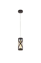 Burlington 1 Light Ceiling Pendant E14, Oiled Bronze, Polished Chrome, Amber