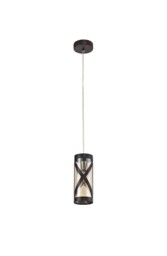 Burlington 1 Light Ceiling Pendant E14, Oiled Bronze, Polished Chrome, Amber - thumbnail 3