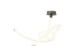 Armonia Semi Flush Ceiling Medium Ribbons, Dimmable, 60W LED, 3000K, 4500lm, Titanium, Frosted Acrylic