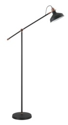 Tioga Adjustable Floor Lamp, 1 x E27, Sand Black, Copper, White - thumbnail 3
