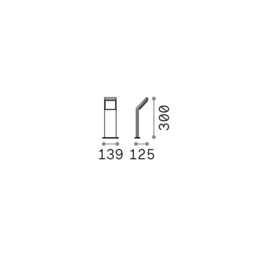 Style 30cm Outdoor Pedestal Light Grey 1x LED 950lm 3000K IP54 - thumbnail 2