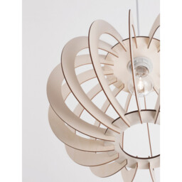 Ottoline Spherical Pendant Ceiling Light White Metal Natural Wood LED E27 - thumbnail 5