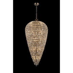 Coniston Tall Acorn Pendant, 30 Light E14, Antique Brass/Crystal, Item Weight: 84.10kg - thumbnail 2
