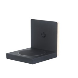Zanzibar Backlight Wall Lamp Switched With Mobile Phone Induction Charger, 3W LED, 3000K, 210lm, Sand Black - thumbnail 1