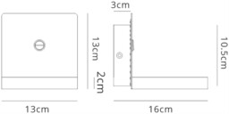 Zanzibar Backlight Wall Lamp Switched With Mobile Phone Induction Charger, 3W LED, 3000K, 210lm, Sand Black - thumbnail 2