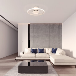 Soho 45W LED Dimmable Ceiling Light With Built-In 30W DC Fan, 2700-5000K Remote & APP Control, 3150lm, White, 5yrs Warranty - thumbnail 3