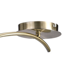 Mara Semi Flush 4 Light E27 Round, Antique Brass With Ivory White Shade - thumbnail 3