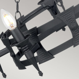 Saxon 5 Light Chandelier Black Finish, E14 - thumbnail 3