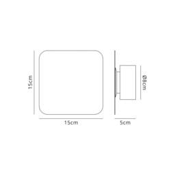 Altona Magnetic Base Wall Lamp, 12W LED 3000K 498lm, 15cm Square, Coffee - thumbnail 2