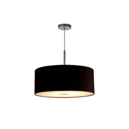 Baymont Polished Chrome E27 Single Pendant With 50cm x 20cm Dual Faux Silk Shade, Black/Green Olive - thumbnail 5