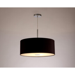 Baymont Polished Chrome E27 Single Pendant With 50cm x 20cm Dual Faux Silk Shade, Black/Green Olive - thumbnail 2
