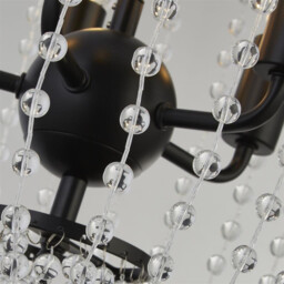 Shower 5 Light Pendant, Black Finish, Metal, Clear Crystal - thumbnail 3