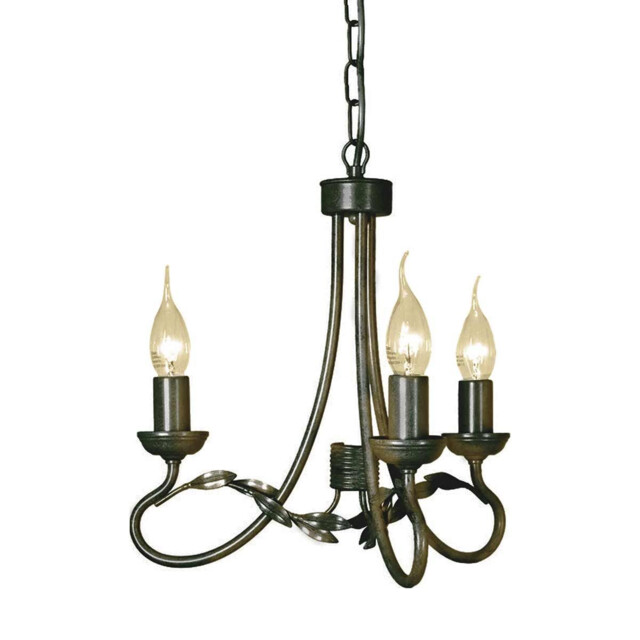 Olivia Chandelier 3 Light Black, Gold Finish, E14 - image 1