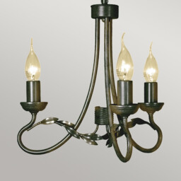Olivia Chandelier 3 Light Black, Gold Finish, E14 - thumbnail 3