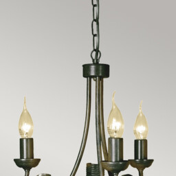 Olivia Chandelier 3 Light Black, Gold Finish, E14 - thumbnail 2
