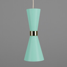 Cairo Coloured Pendant Light, Polished Brass, Mint Turquoise - thumbnail 2