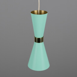 Cairo Coloured Pendant Light, Polished Brass, Mint Turquoise - thumbnail 5
