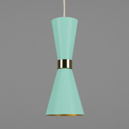 Cairo Coloured Pendant Light, Polished Brass, Mint Turquoise - thumbnail 1