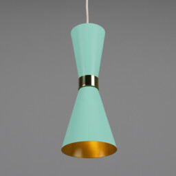 Cairo Coloured Pendant Light, Polished Brass, Mint Turquoise - thumbnail 3