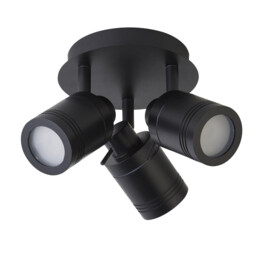 Samson 3 Light IP44 Bathroom Spot Plate, Matt Black IP44 - thumbnail 2