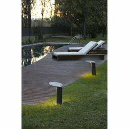 Lotus Outdoor LED Dark Grey Bollard Pedestal Lamp 18W 3000K IP65 - thumbnail 3