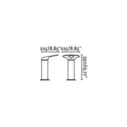 Lotus Outdoor LED Dark Grey Bollard Pedestal Lamp 18W 3000K IP65 - thumbnail 5