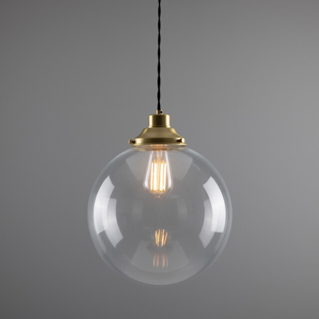 Virginia 30cm Globe Pendant, Satin Brass - image 1