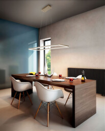 Bard LED Integrated Pendant Ceiling Light Light Gold Matt Glass - thumbnail 2