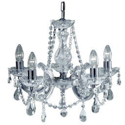 Marie Therese 5 Light Crystal Chandelier Chrome Finish, E14 - thumbnail 1