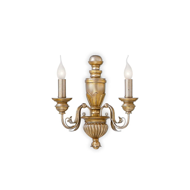 Dora  2 Light Indoor Candle Wall Light Antique Brass, E14
