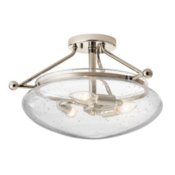 Kichler Belle 3 Light Semi-Flush Mount Polished Nickel - thumbnail 1
